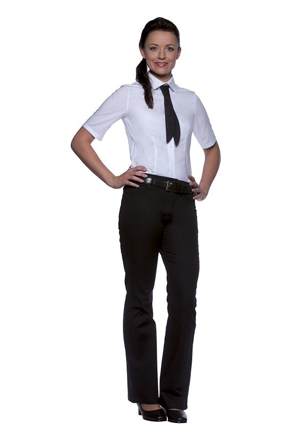 Damenbluse Juli Weiß  | 49% Polyester / 49% Baumwolle / 2% Elastolefin | Erhältlich in 10 Größen