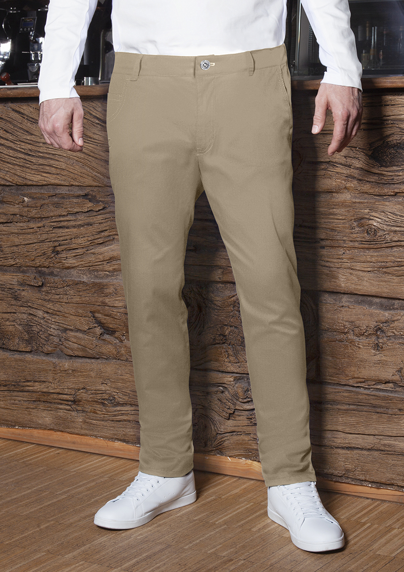 Herren 5-Pocket-Hose Classic-Stretch - Kieselbeige - 46/l