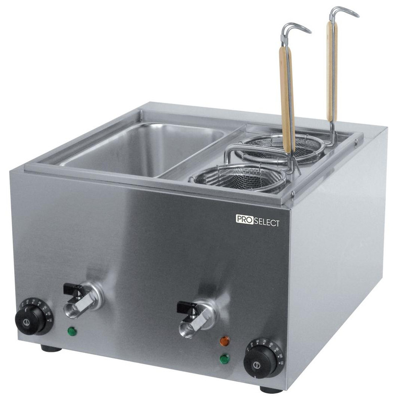 Elektrischer Nudelkocher 3000W mit 2 Körben & GN Behälter – Edelstahl 415x600x265 mm