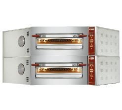 Elektro Pizzaofen Eckmodell | 2x8 Pizzen Ø35cm | 400V-23,4kW | 1420x1580x(h)770mm