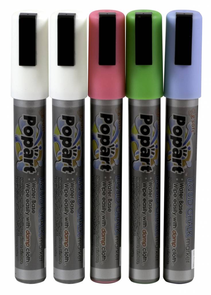 Marqueur à craie 2-6mm - 5 pièces - Couleurs assorties