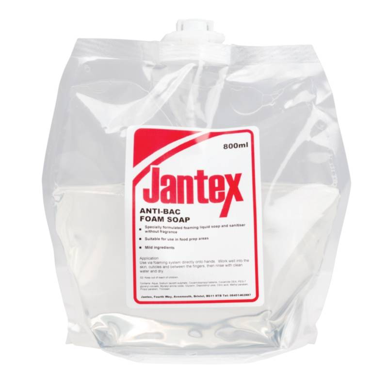 Savon Mousse Anti-Bactérien Pour Distributeur - Jantex - 6 x 800ml