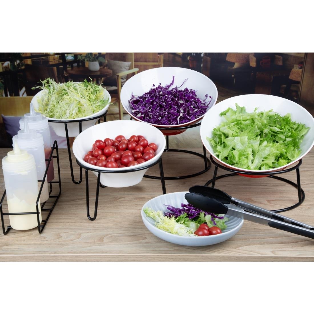 Olympia Rutschfester runder Ständer Multi Schwarzer Draht 230x260x150mm