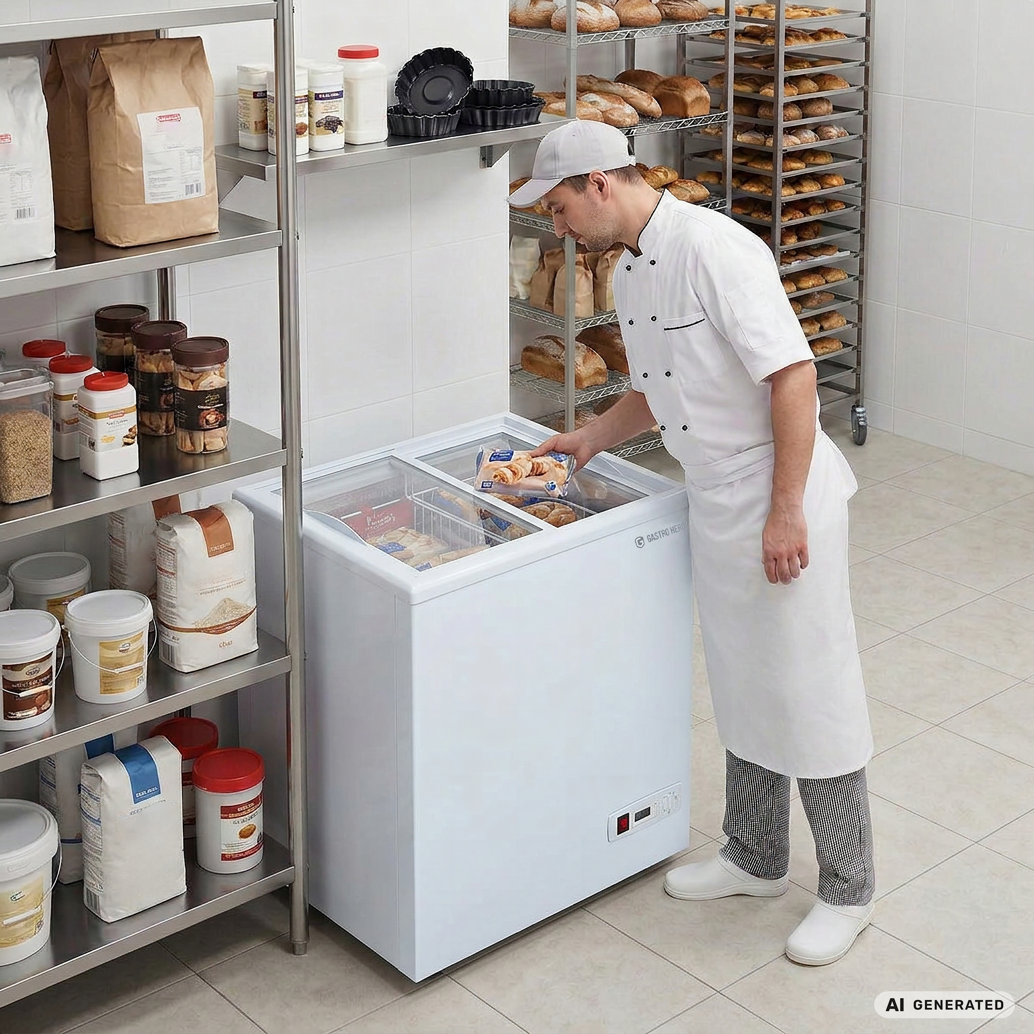 Diepvrieskist ECO 100 met glazen schuifdeksel