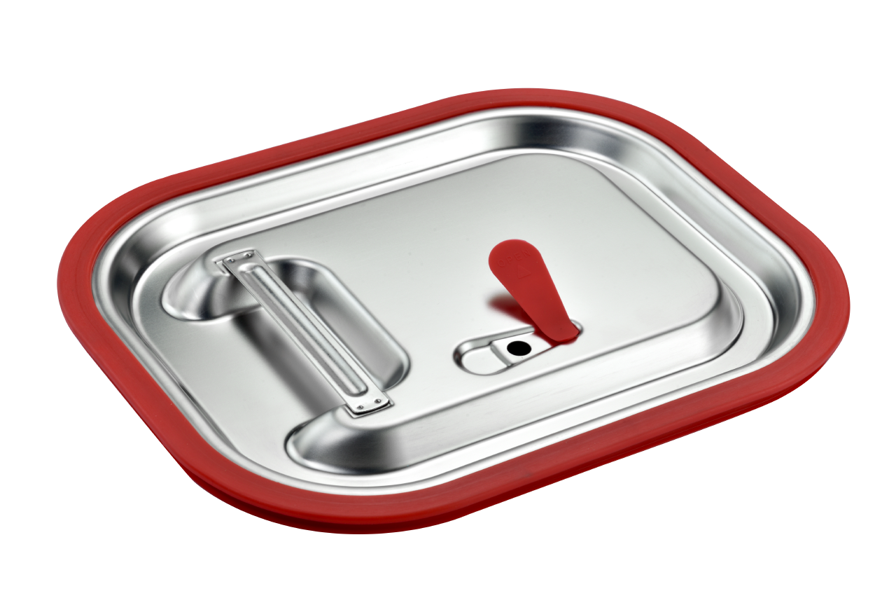 Couvercle inox GN 1/2 avec joint silicone | 325 x 265 mm | Basic