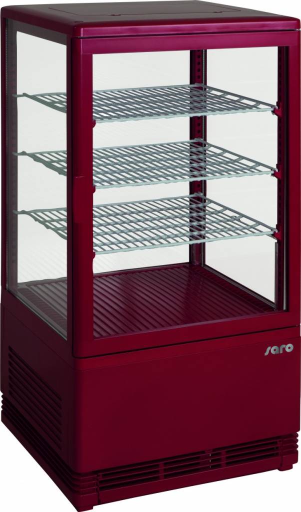 Koelvitrine 70L Rood | 3 Roosters | 430x380x880(h)mm