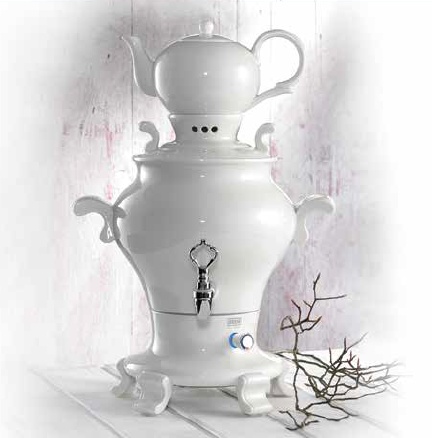 BEEM Samovar Trendy Odette | Tee- Wasserkocher | Porzellan Weiß | 5 Liter