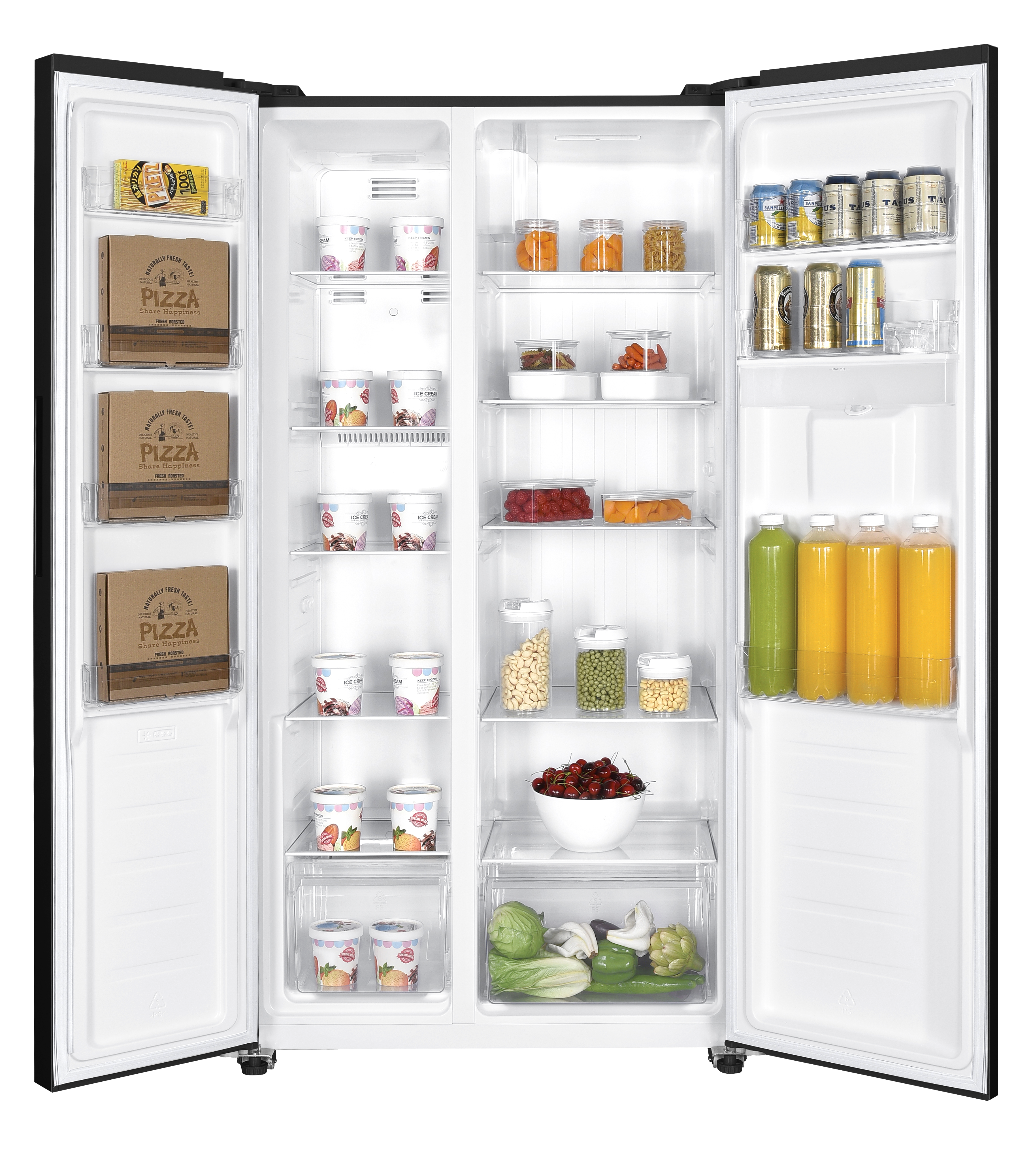 Kühl-/Gefrierkombination - Schwarz - Amerikanisches Modell - 288 + 148L - Exquisit