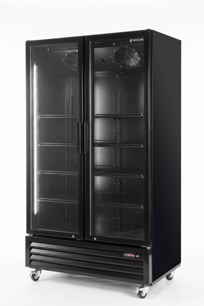 Drankenkoelkast ECO 1000 met klapdeuren | 984 Liter | 0 tot +10 °C | Zwart | Afsluitbaar