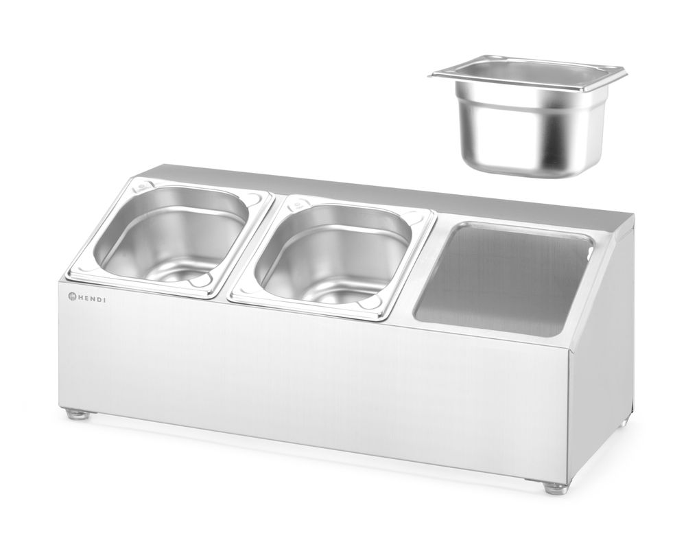 Halterung für Gastronorm-Behälter - 3 Fächer - 512x245x(H)215mm