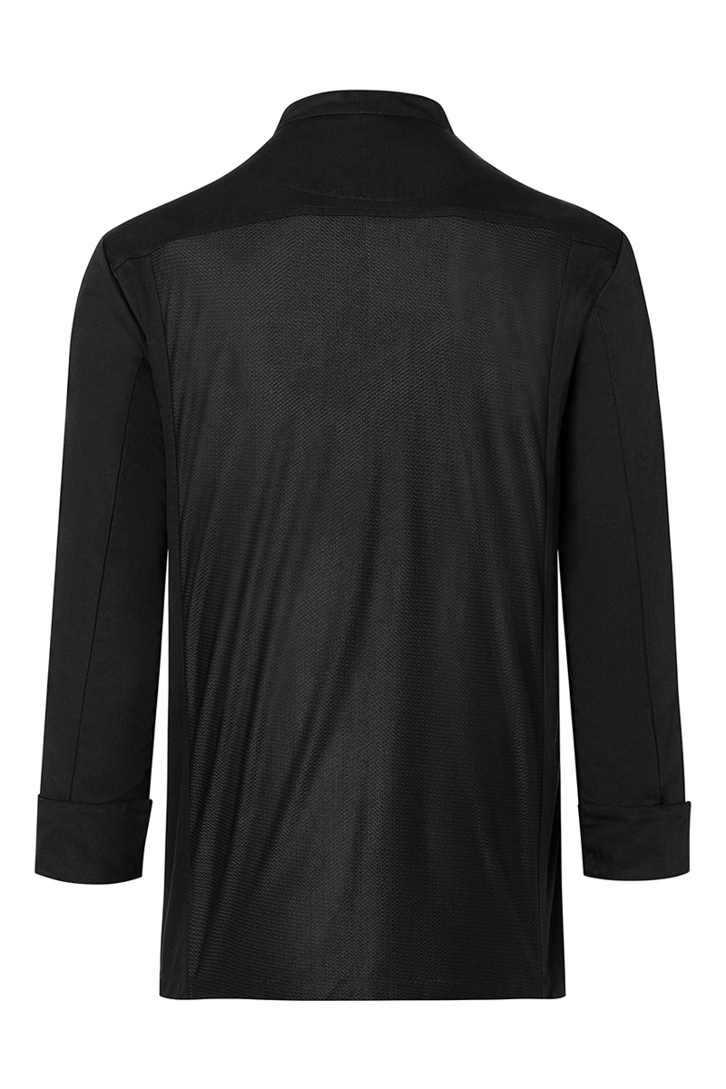 Langarm Überwurf-Kochhemd Basic - Schwarz - M