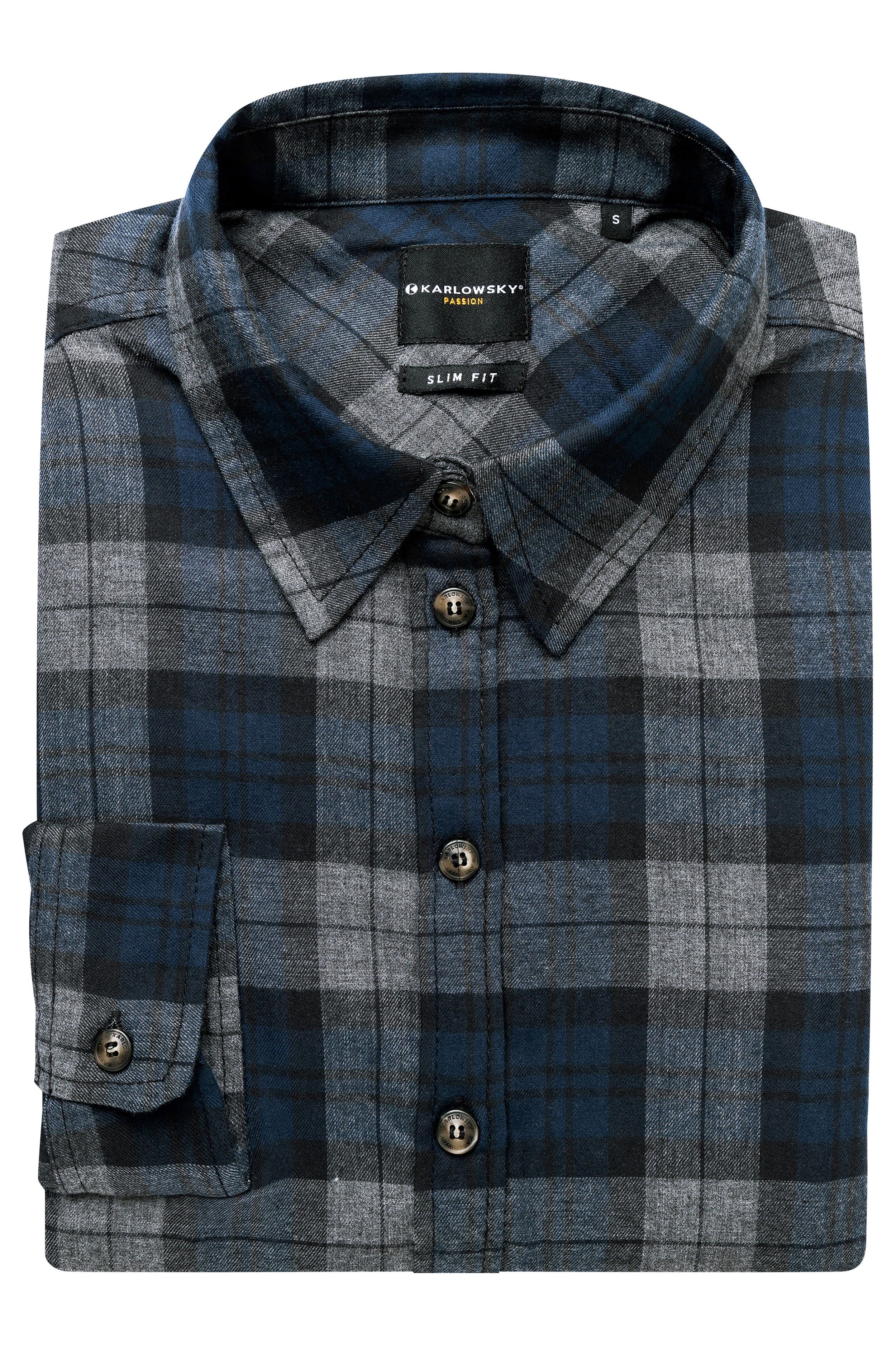Herren Karohemd Urban-Style - Marine - XL