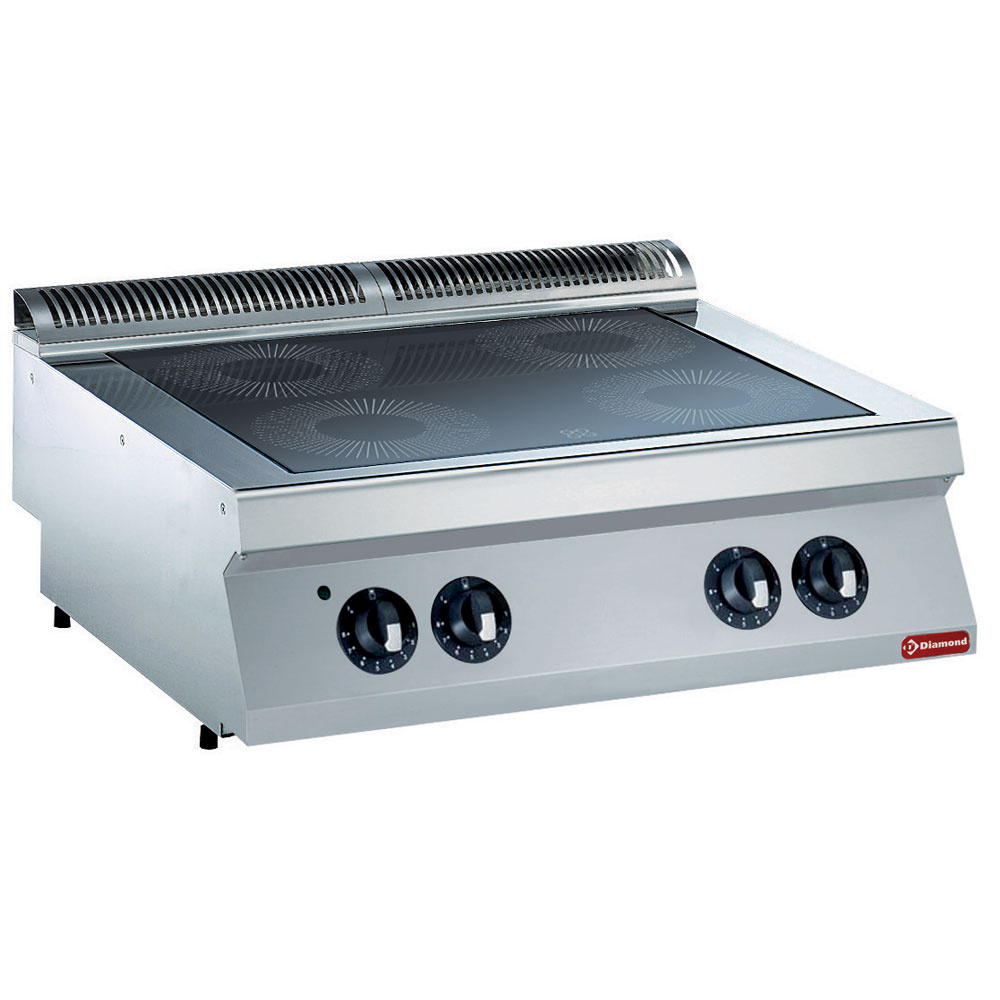 Table de cuisson vitrocéramique 4 zones - 800x730x (h) 320mm - 400V