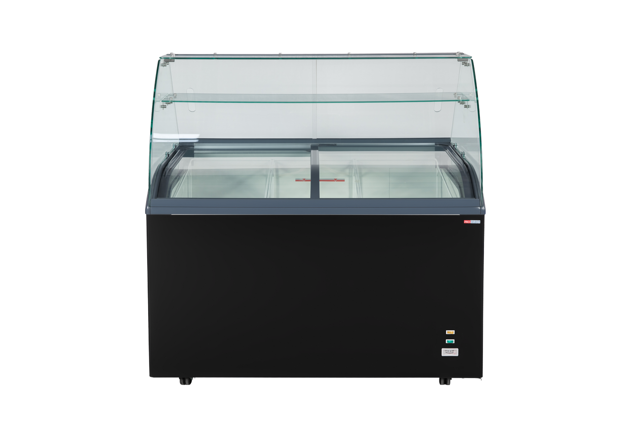 Schepijsvitrine Zwart 9x5L – 127x68x(h)85 cm