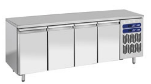 Kühltisch | Edelstahl | 4 Türen | 2250x700x(h)880-900mm