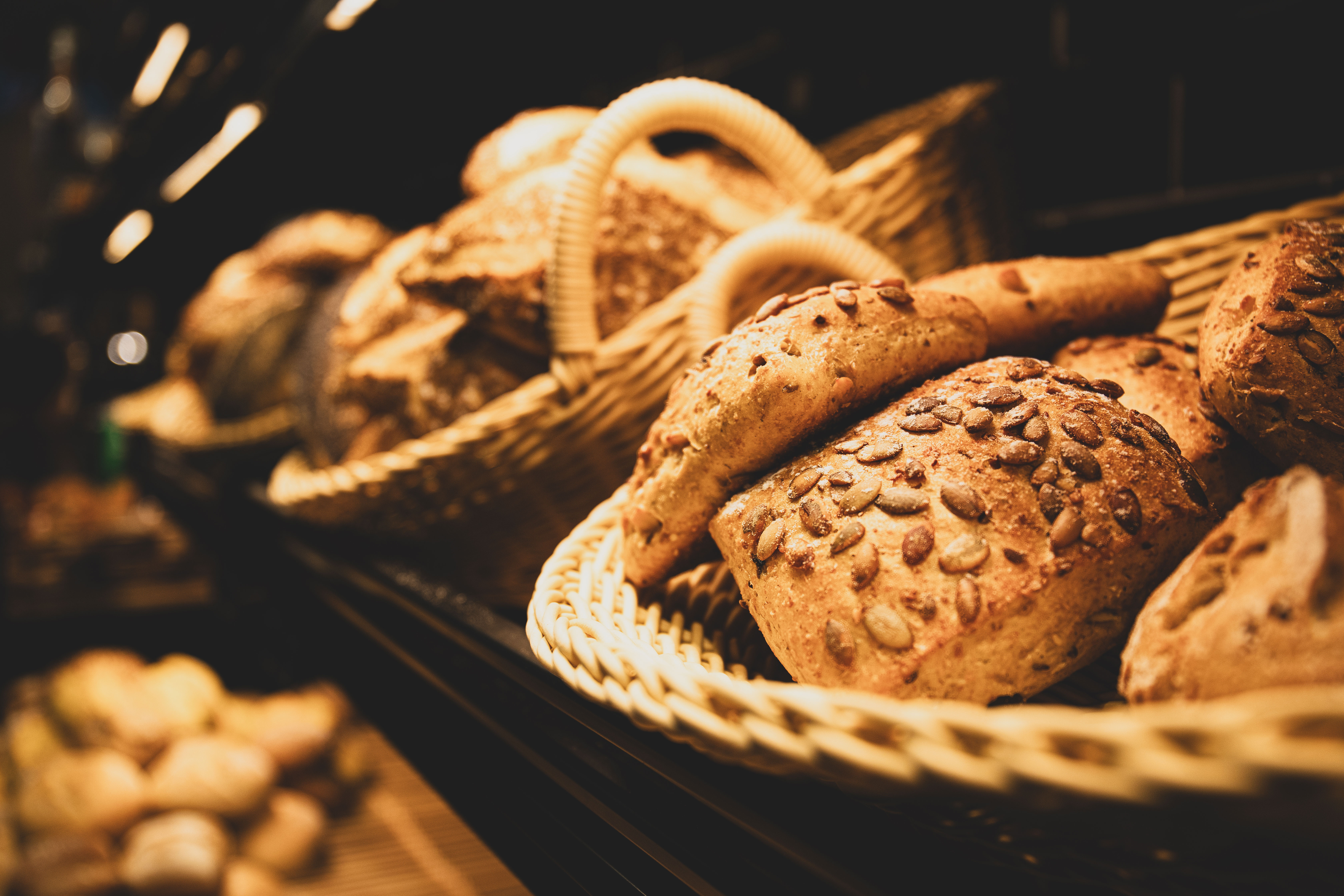 Broodbak met handvat WEAVER PRO systeemkorven, Ø 42 cm, Hoogte 18,5/7,5 cm, lichtbeige, polypropyleen