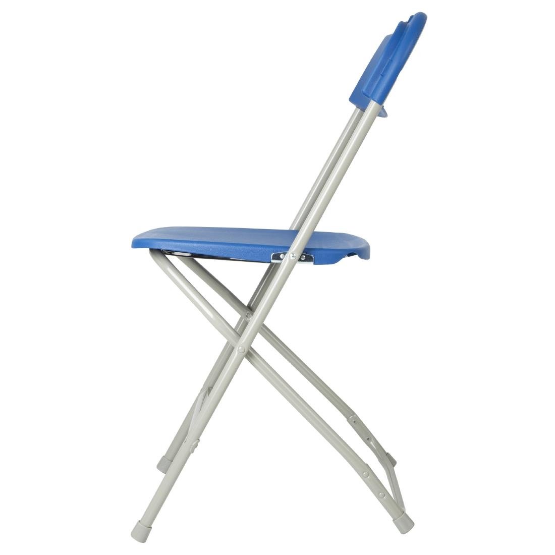 Chaises pliantes en polypropylène Bolero bleues (lot de 10)