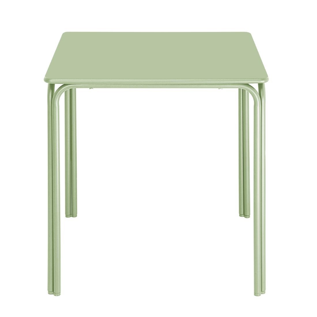 Table carrée en acier Bolero Adeline 700mm vert clair