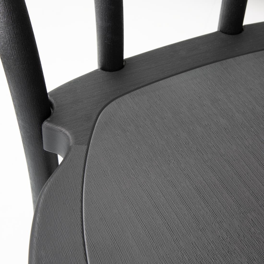 Chaises en résine style bois courbé Bolero Soho noires (lot de 4)