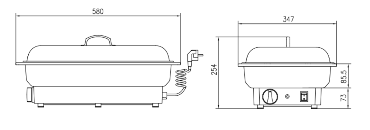 Elektrische chafingdish ECO GN 1/1 kunststof/RVS