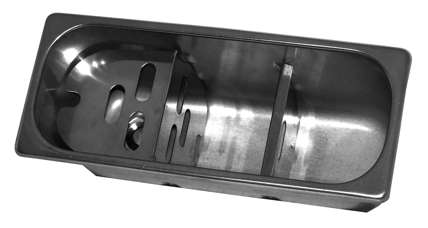 Portionierspüle für Eisportionierer - 270x110x(h)120mm - Inkl. Wasserablaufloch, Wasseranschluss und Standrohr