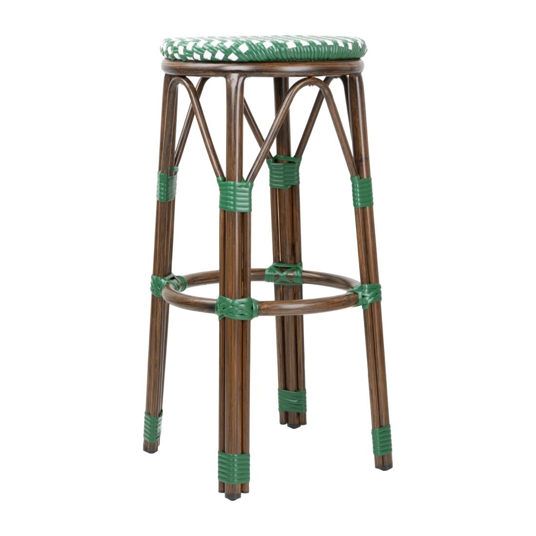 Bolero Parijse Stijl PE Rotan Barkrukken Groen Stip Mix (2 Pack)