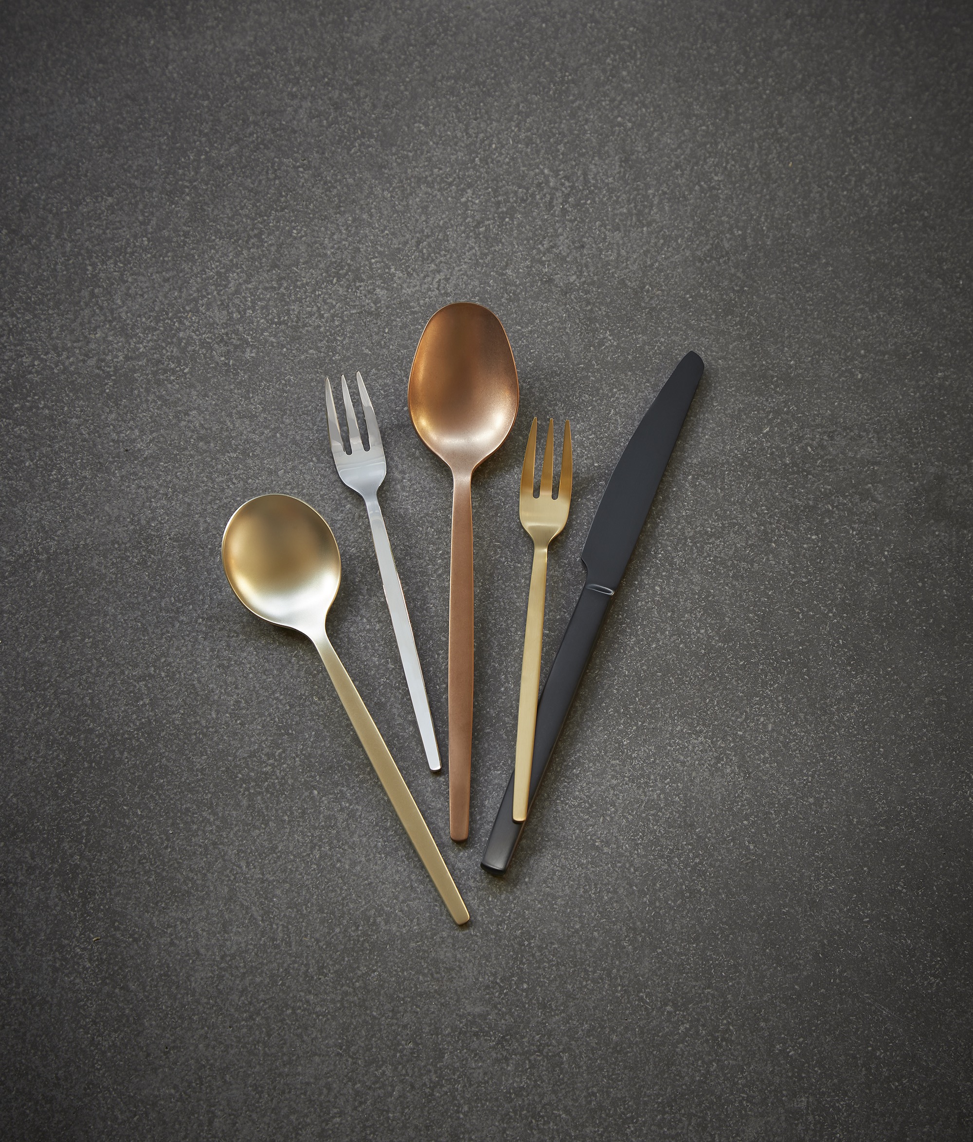 Tafelmessen Set ALEX BLACK, met zwart, mat PVD-coating, 23 cm, Set van 12 stuks, roestvrij staal 13/0