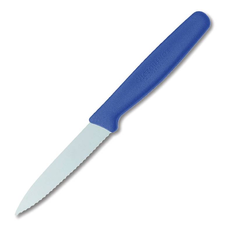 Couteau D'Office Denté Bleu - Victorinox - 80mm
