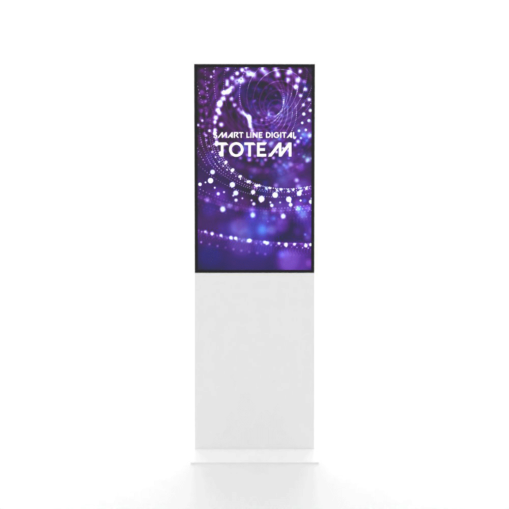 Totem numérique Smart Line avec écran Samsung 43" et écran tactile blanc