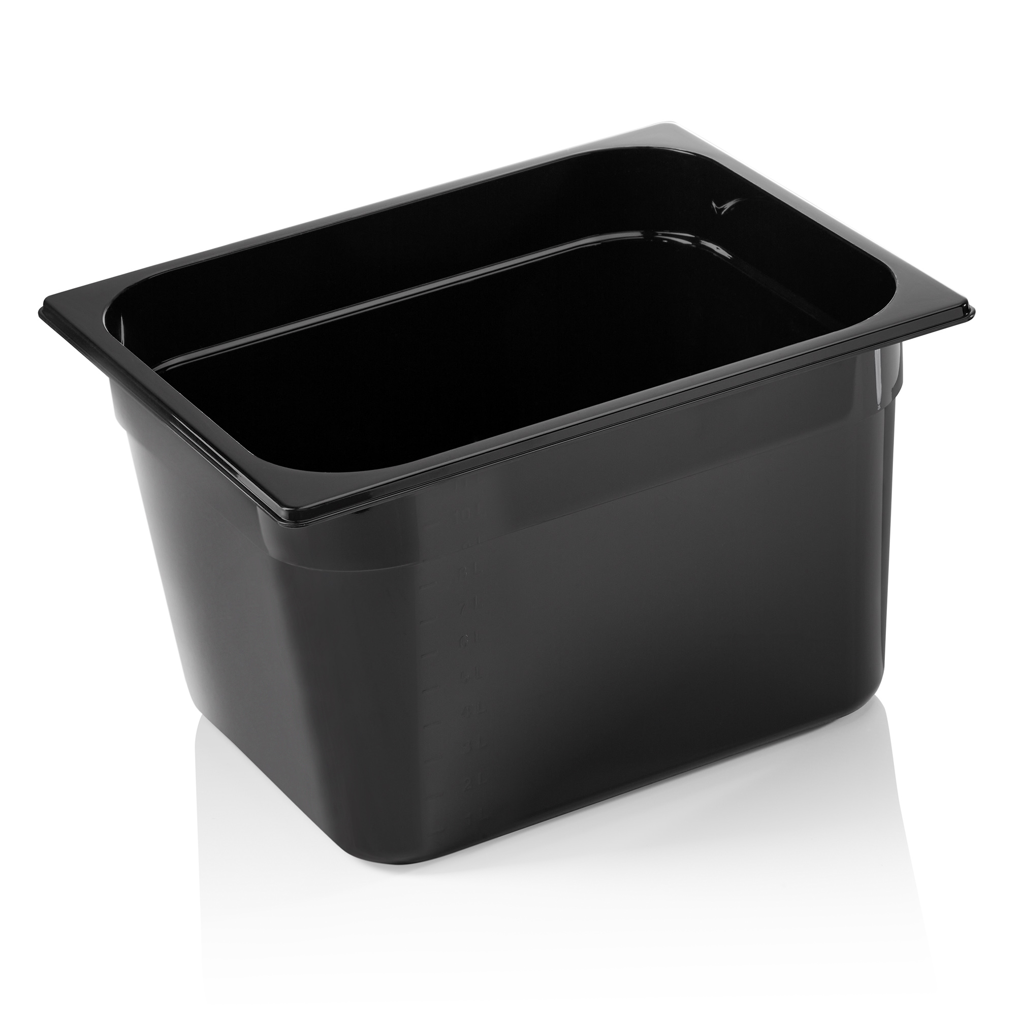 GN-container GN 96 zwart 1/2-200 mm, zwart, polycarbonaat