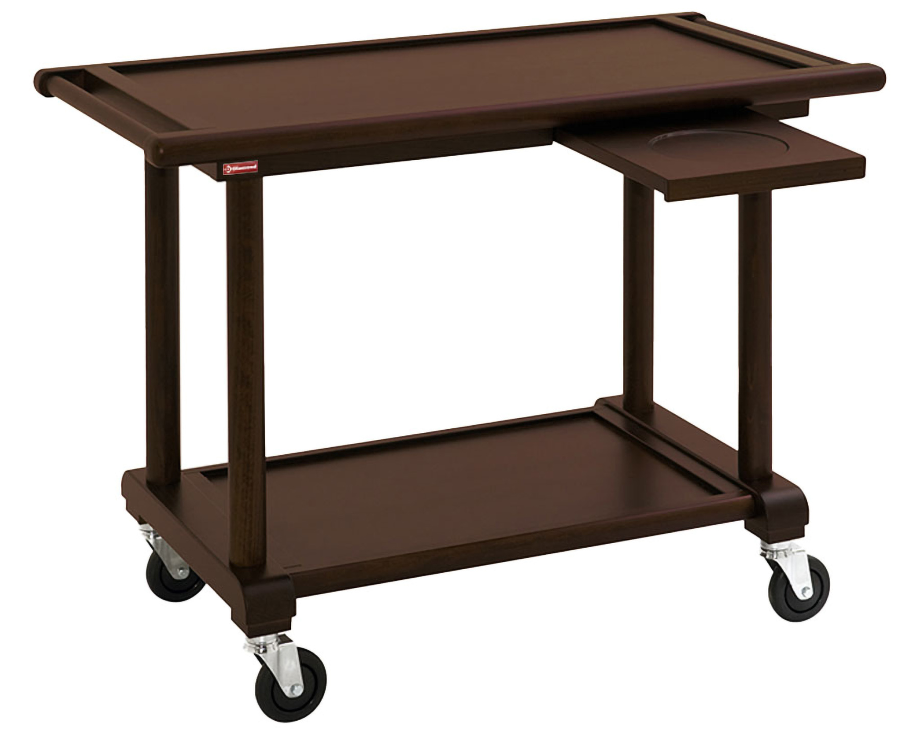 Wengé serveerwagen 2 niveaus - 1000x550x(h)820mm