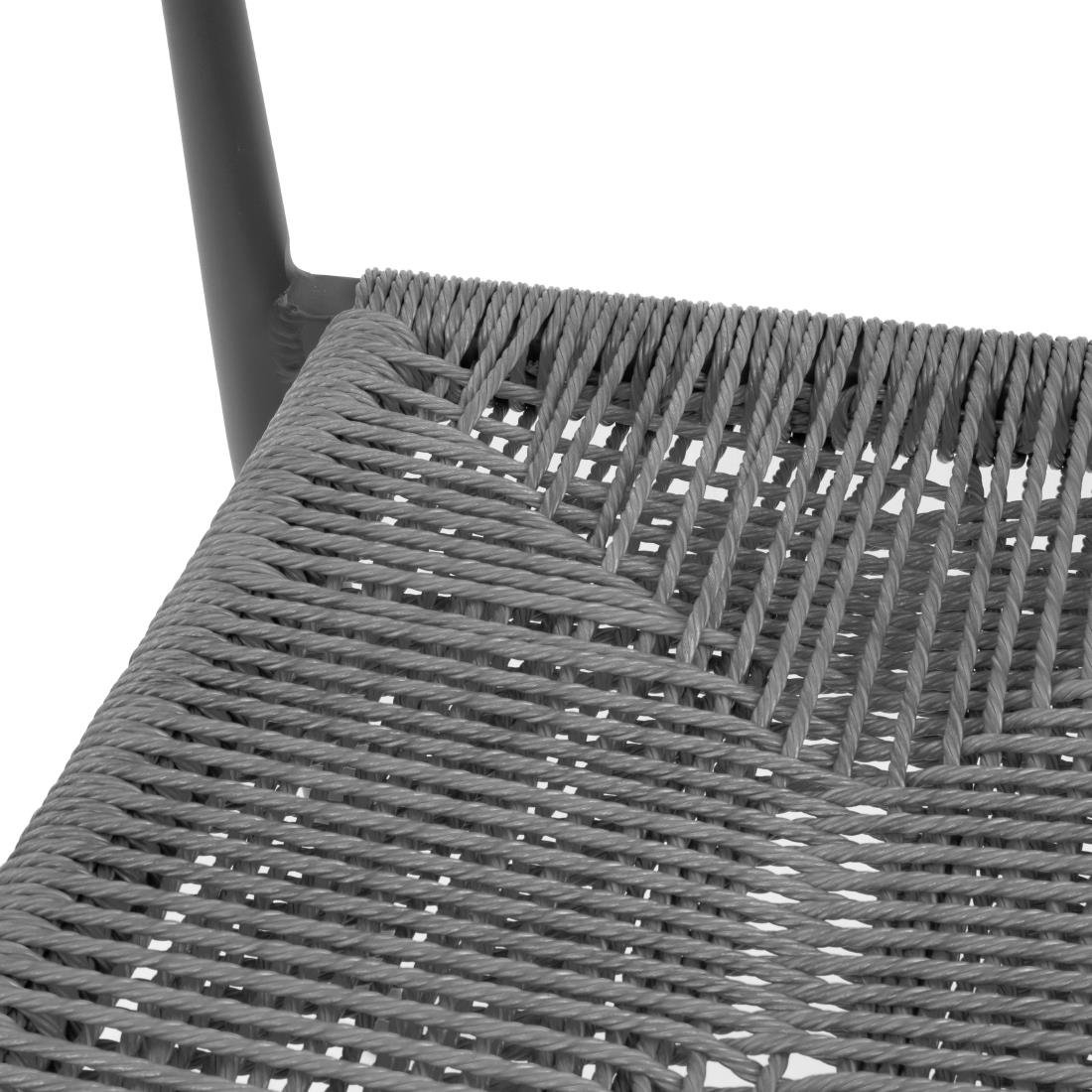 Bolero Eden PE gevlochten rattan outdoor barkrukken antraciet (2 stuks)