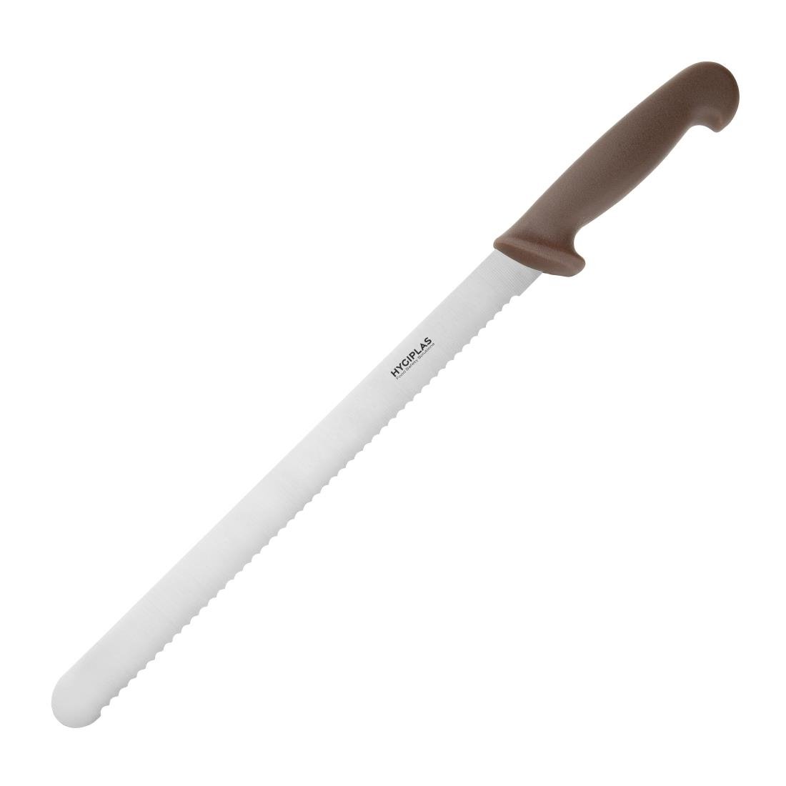 Couteau à génoise dentelé Hygiplas marron 30,5cm
