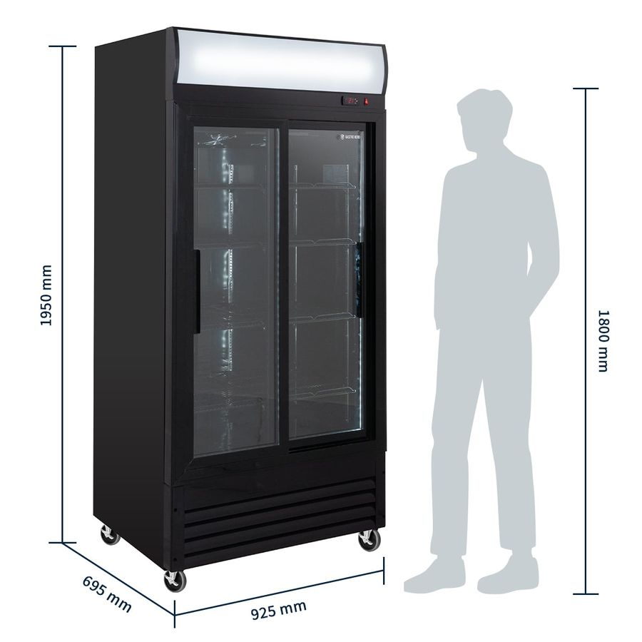 Drankenkoelkast ECO 630 met lichtbak en schuifdeuren | 509 Liter | +2 tot +8 °C | Afsluitbaar