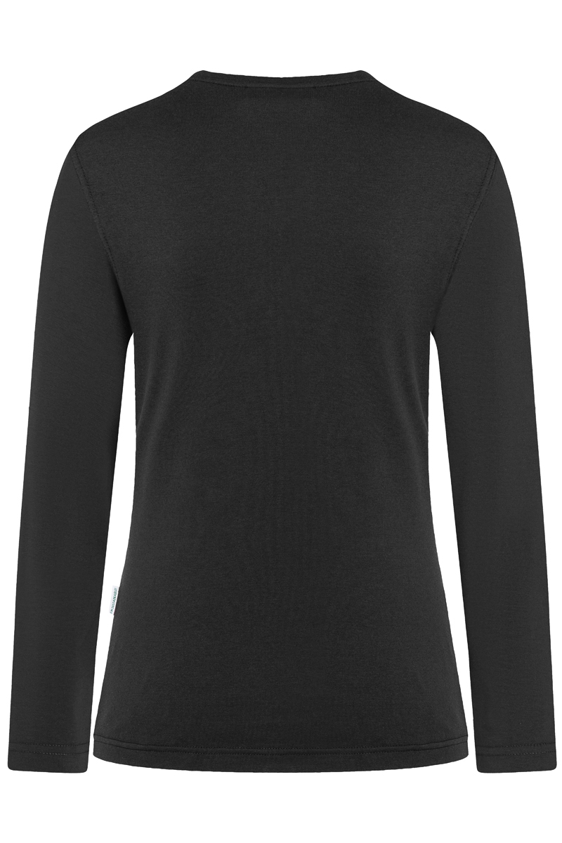 Langarm Damen Workwear Shirt Casual-Flair - Schwarz - L