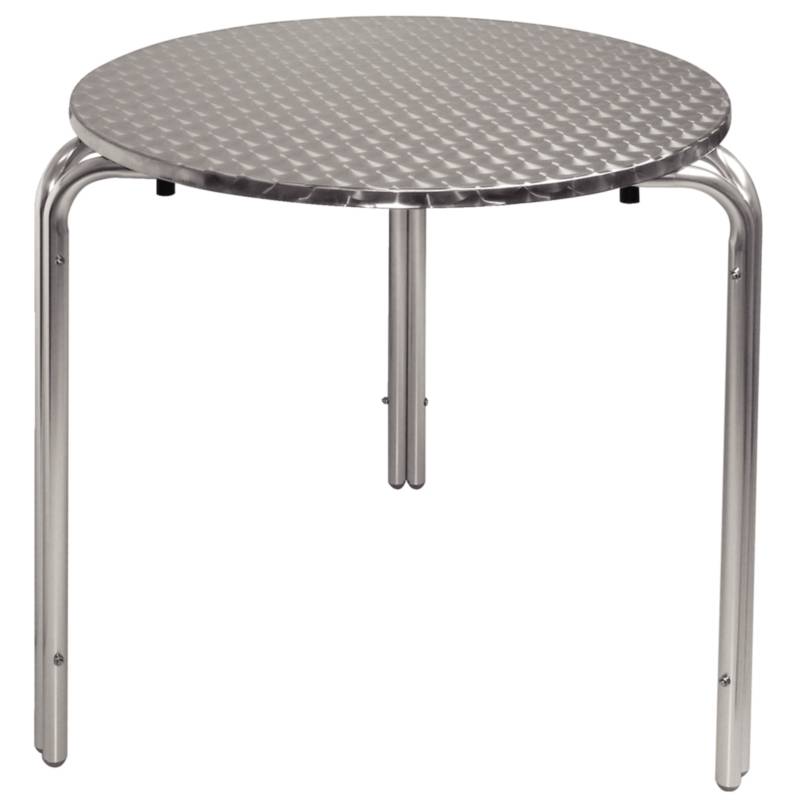 Table Inox | Pied Aluminium | Ø700mmx720(h)mm