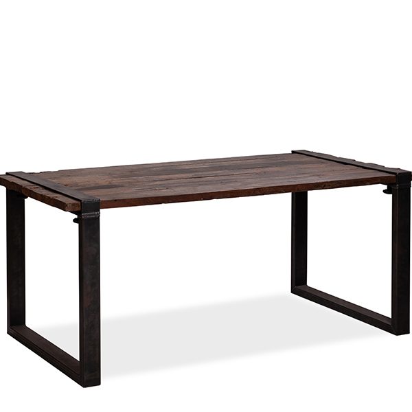 Old Dutch Table avec plateau en bois de grange, version basse, pieds en U, 120x80x76 cm (BxTxH), 30120LU