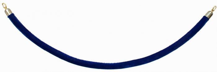 Absperrkordel Chrom Samt Blau | 1.5 meter | DELUXE