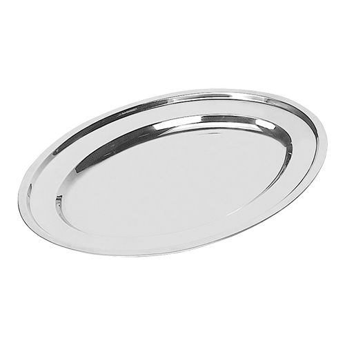 Auslageplatte - Edelstahl - Oval - gebördelter Rand - 60x42cm