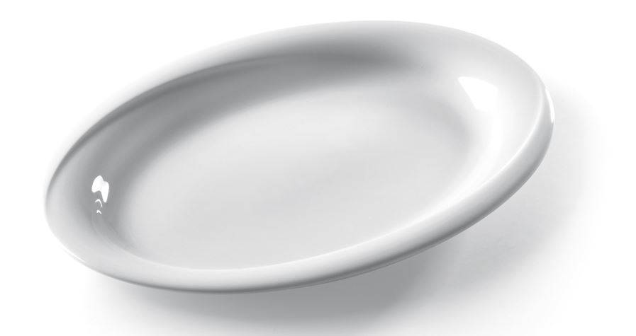 Plat Ovale Saturn - Porcelaine Blanche - 340x240mm