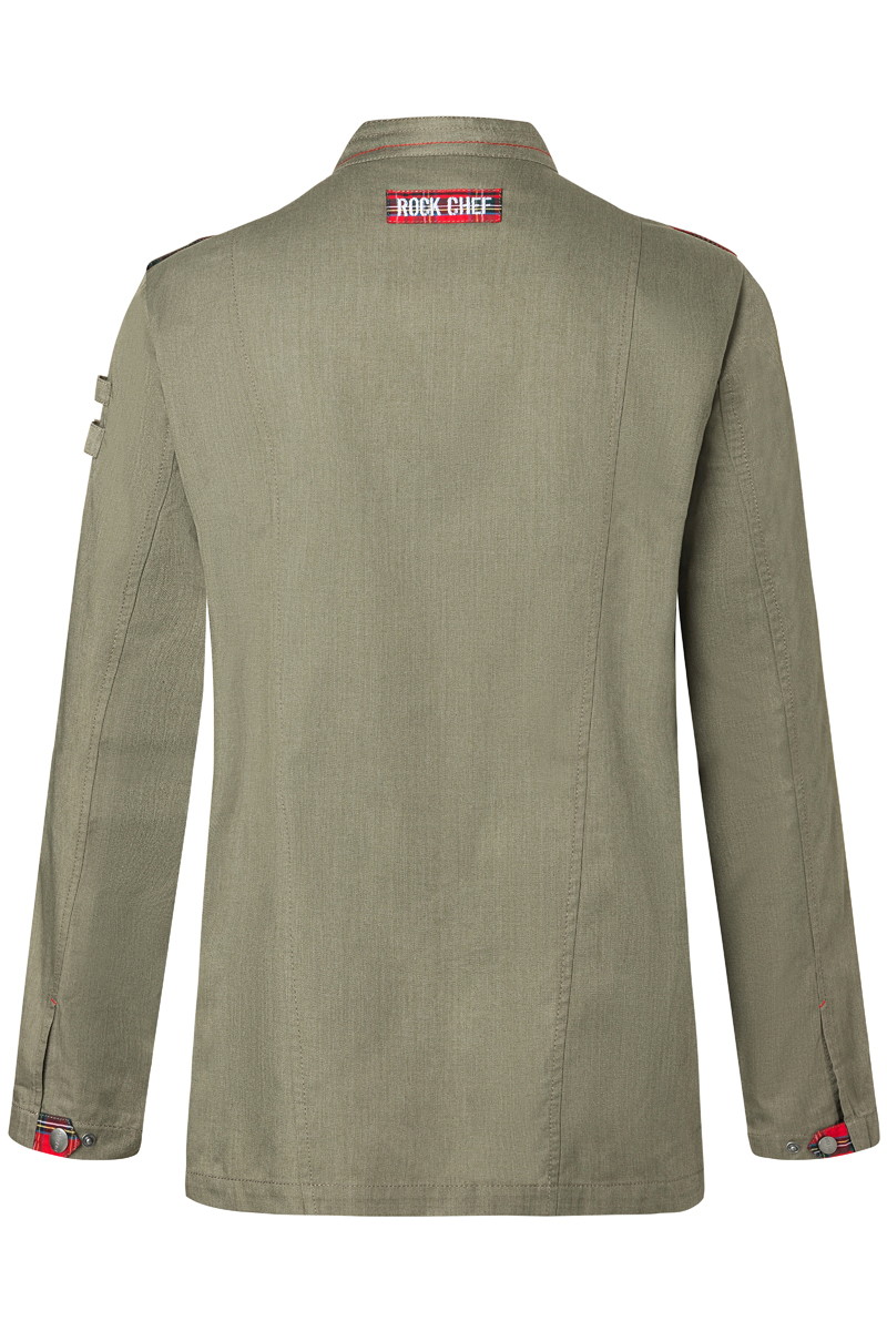 Veste de cuisine à manches longues pour hommes Denim-Style ROCK CHEF-Stage2 - Vintage Moss Green - 46