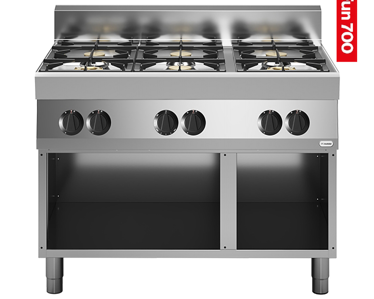 Kochtisch 6 Brenner Modular - Propan - 70x110x99cm