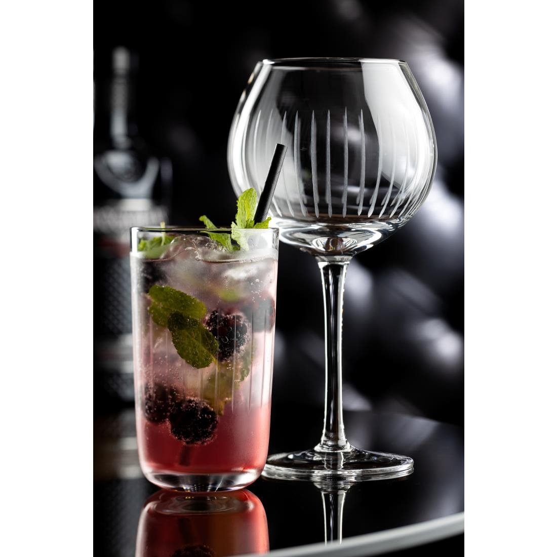 Verres hauts rainurés nid d'abeille Raffles Utopia 420ml (lot de 6)