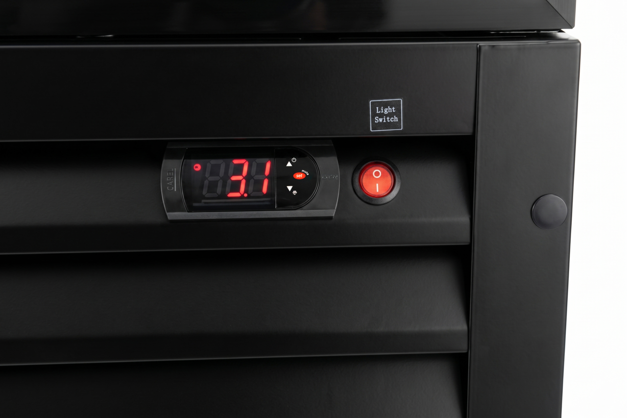 Drankenkoelkast ECO 1000 met schuifdeuren | 984 Liter | 0 tot +10 °C | Zwart | Afsluitbaar