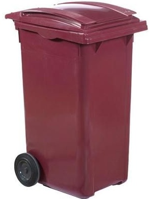 Afvalcontainer op Wielen 80 Liter rood