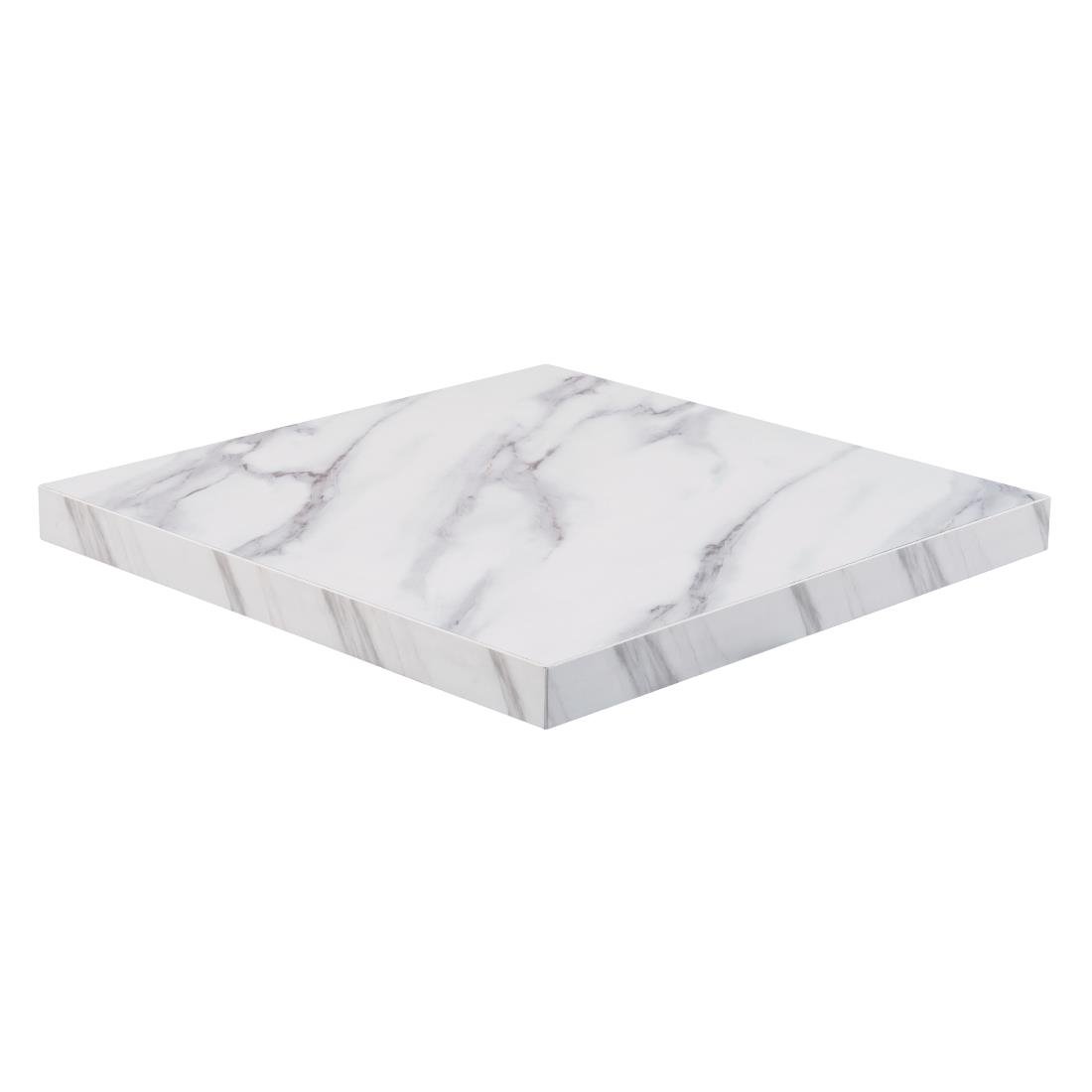 Bolero Vorgebohrte quadratische Tischplatte Marmor-Effekt 700mm