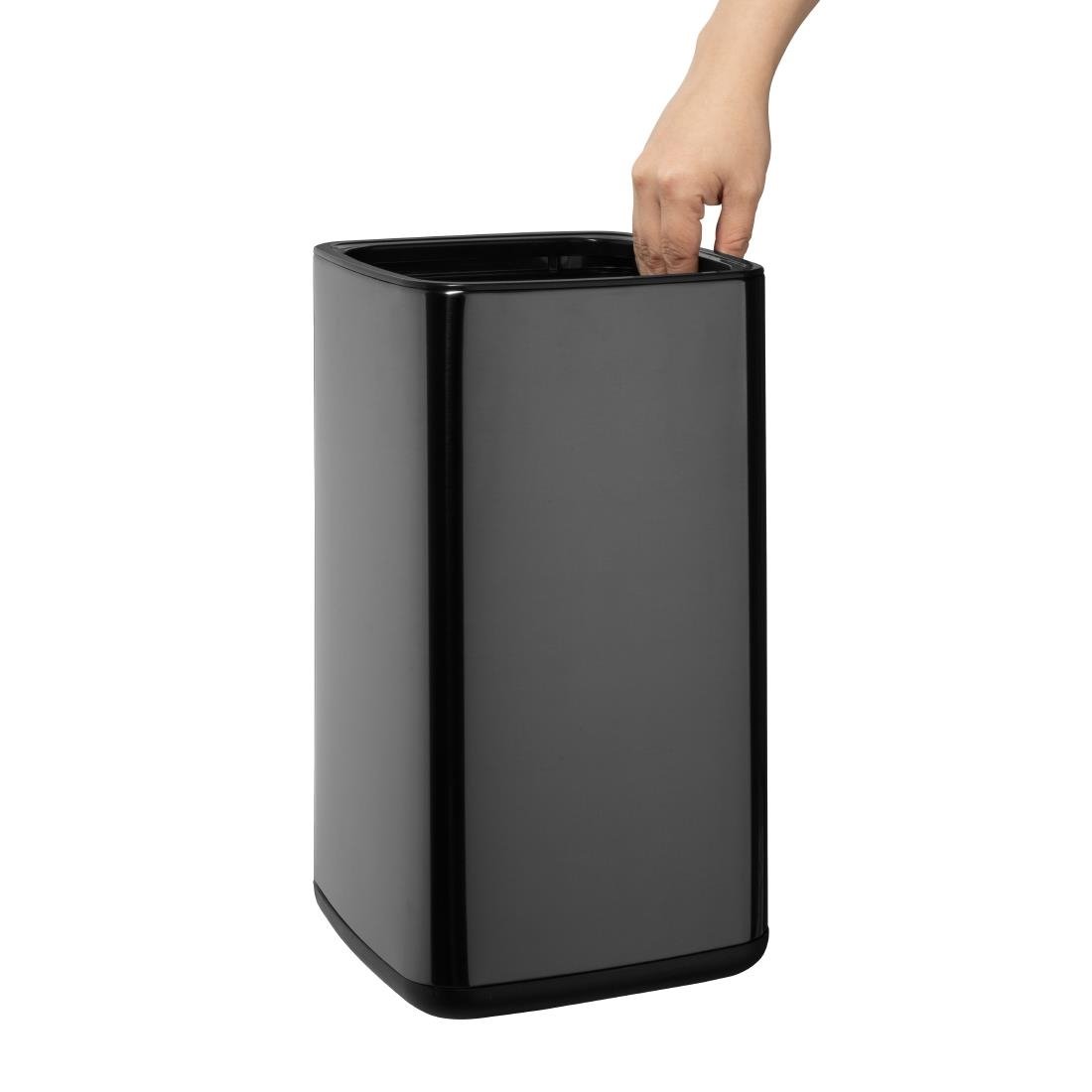 Bolero Quadratischer Abfalleimer Titanium Schwarz 10Ltr