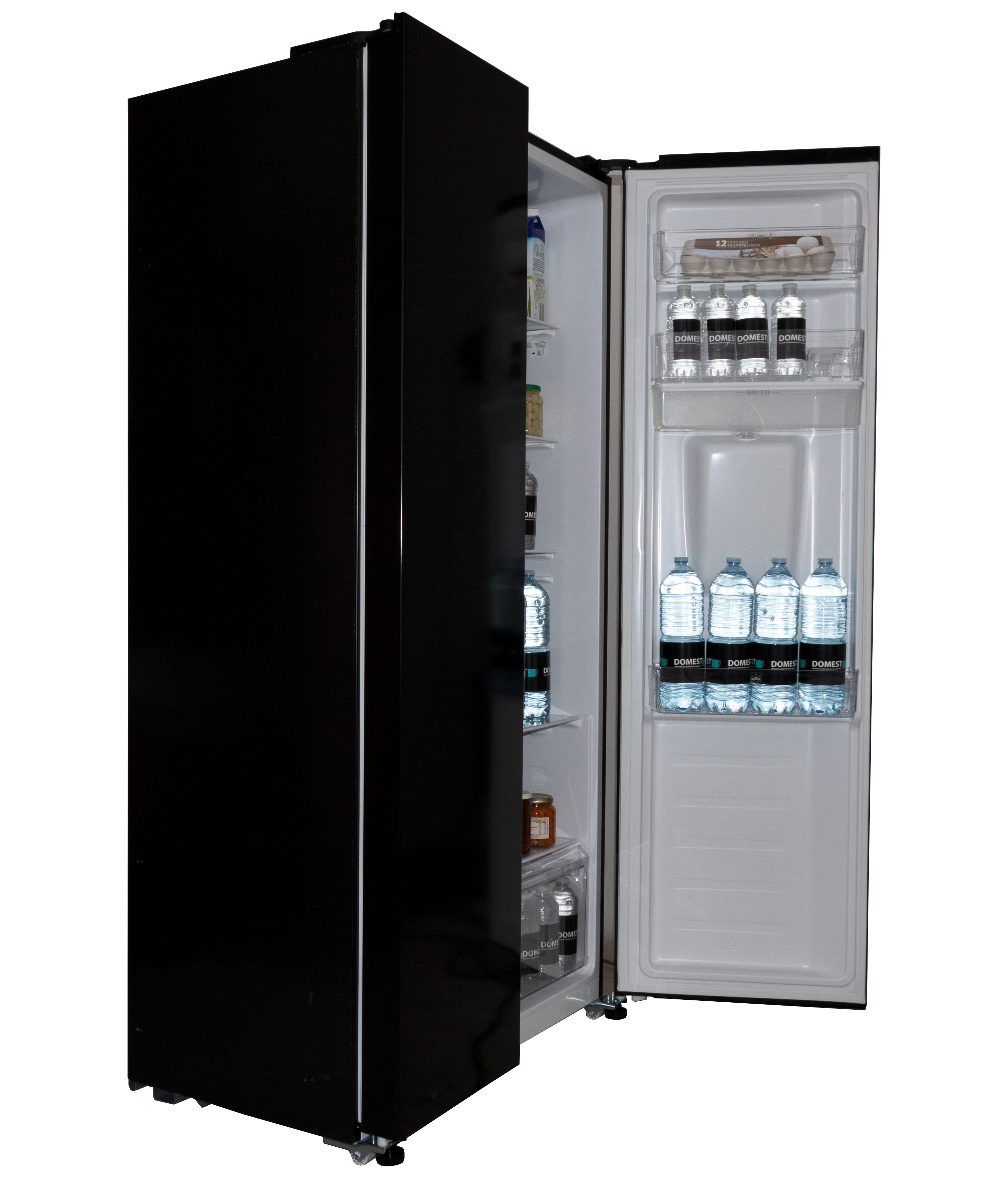 Kühl-/Gefrierkombination - Schwarz - Amerikanisches Modell - 288 + 148L - Exquisit