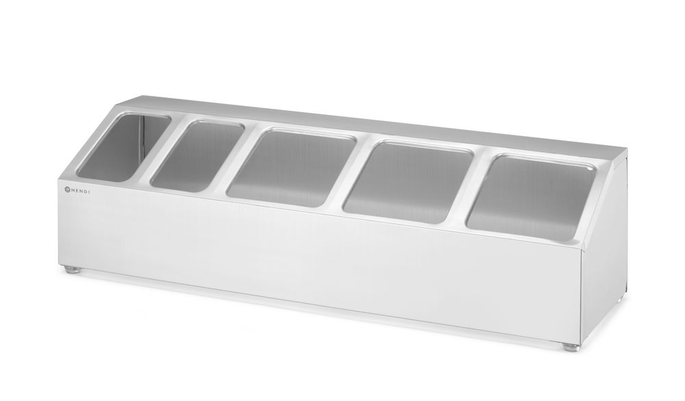Halterung für Gastronorm-Behälter - 5 Fächer - 745x245x(H)215mm