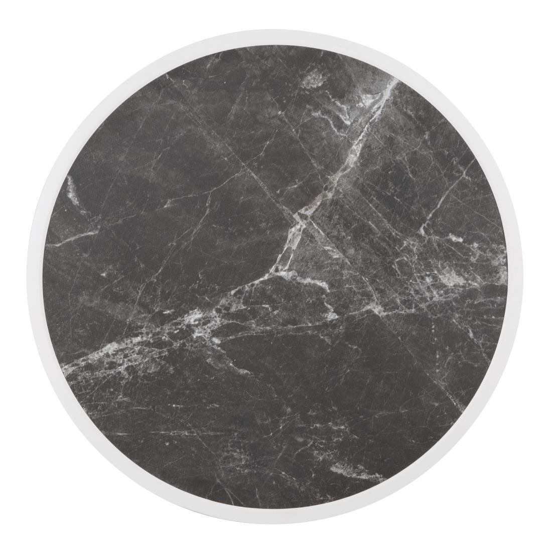 Bolero Fiberglas-Tischplatte, rund, dunkler Granit-Effekt, 580 mm
